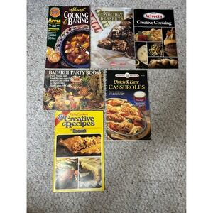 Vintage‎ Recipe Cookbooks Lot: Gold Medal, Bacardi, Velveeta, Bisquick & More